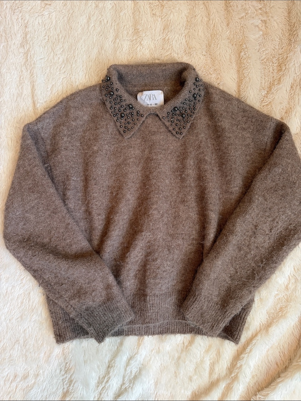 Zara Beaded Collar Sweater